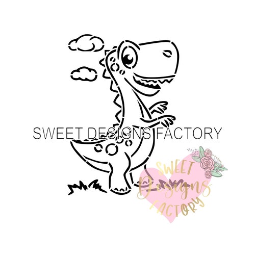 Dinosaur PYO Cookie Stencil. Matching Cookie Cutter Available Etsy