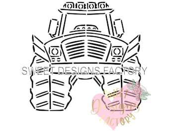 Truck PYO cookie stencil. Matching cookie cutter available PQ730