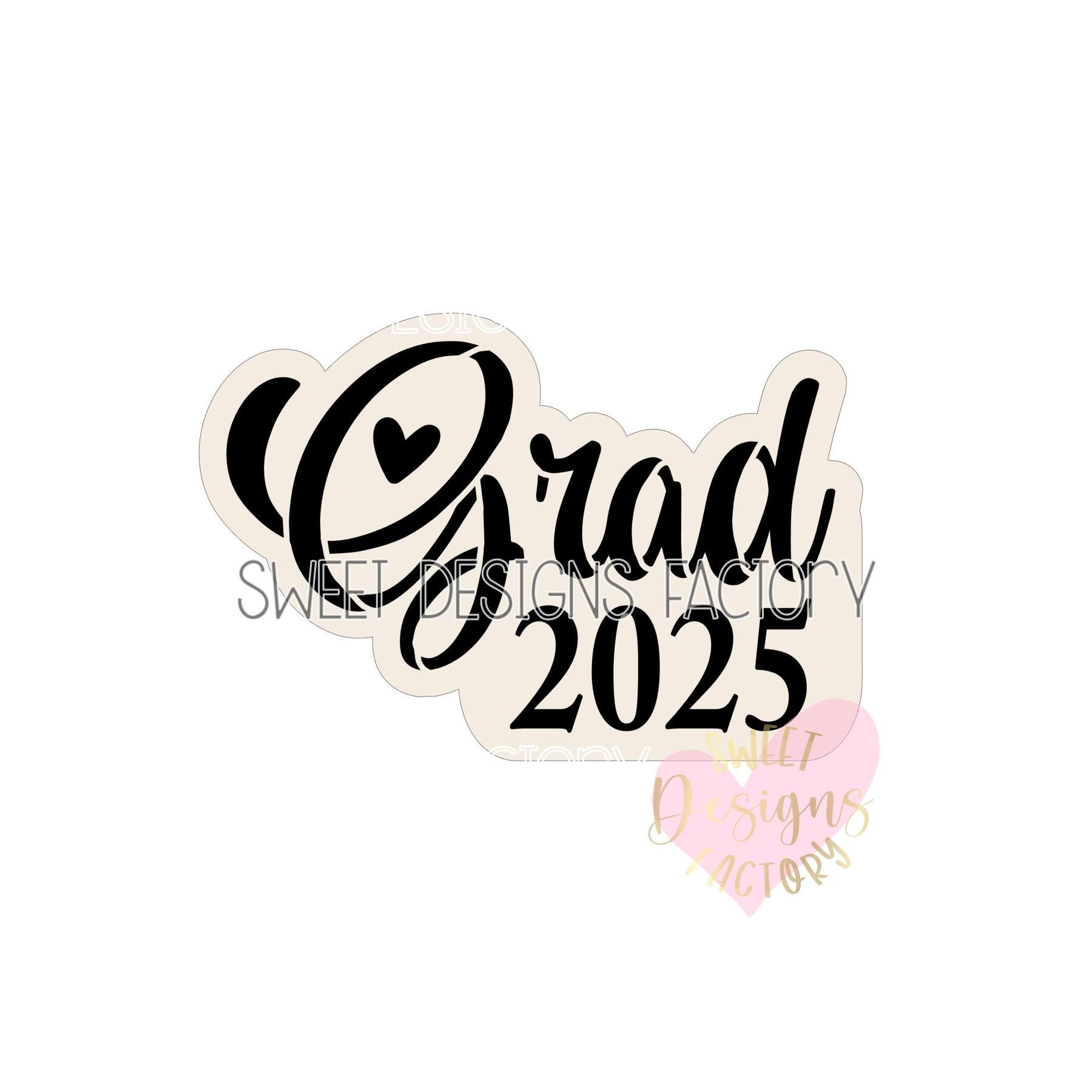 Grad 2025 cookie stencil and matching cookie cutter OR stencil alone AL053