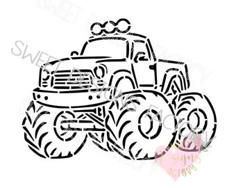 Truck PYO cookie stencil. Matching cookie cutter available VLS119