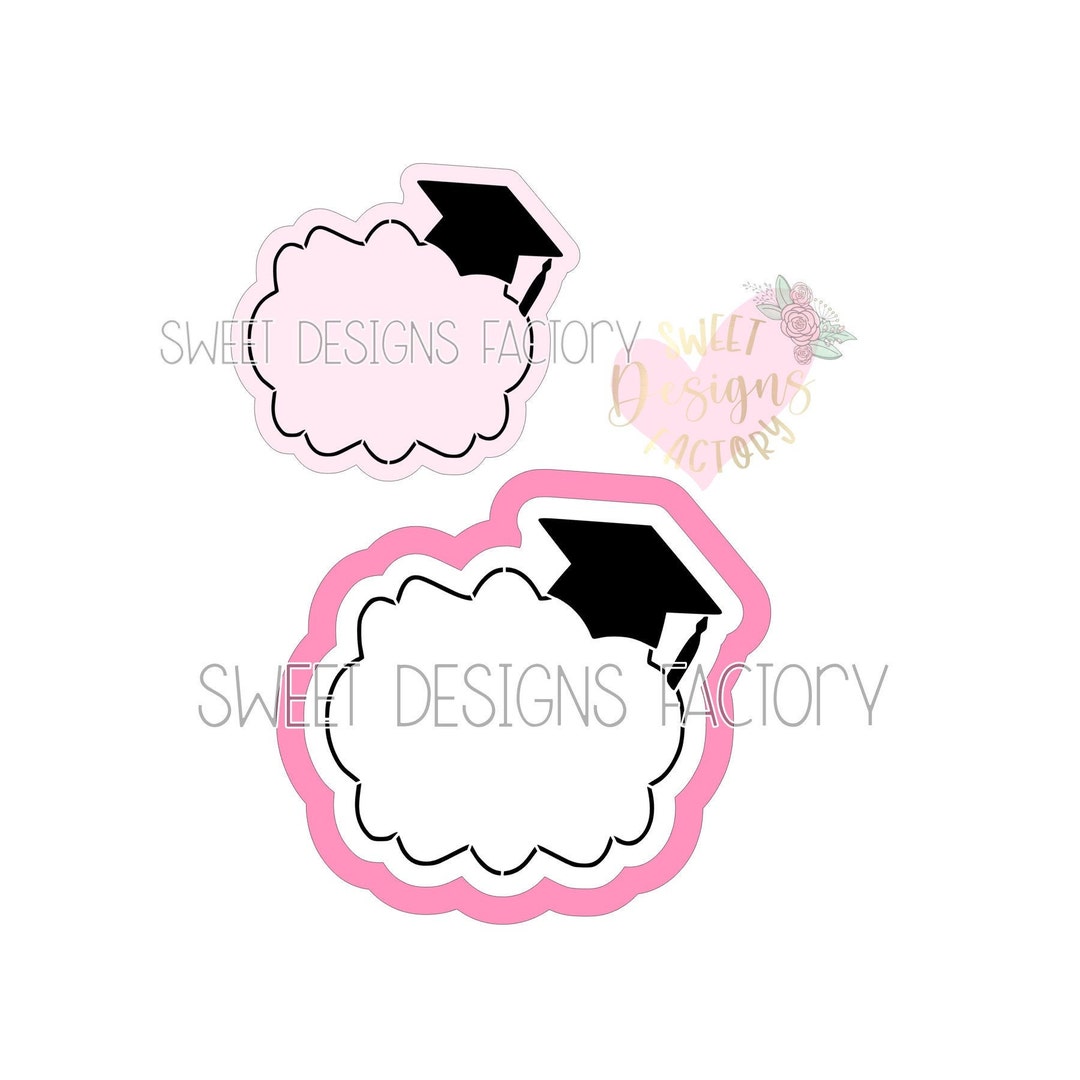 Graduation Plaque Frame Cookie Stencil and Matching Cookie Cutter DG253 ...