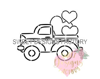 Truck PYO cookie stencil. Matching cookie cutter available JTV41