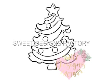 Christmas tree PYO cookie stencil Matching cookie cutter available JB586