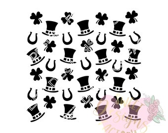 St-Patrick's day background pattern cookie stencil E269