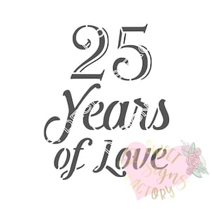 25th wedding anniversary cookie stencil WA56