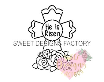 Easter cross PYO cookie stencil. Matching cookie cutter available DG16