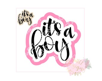 It's a Boy cookie stencil and matching cookie cutter DF09