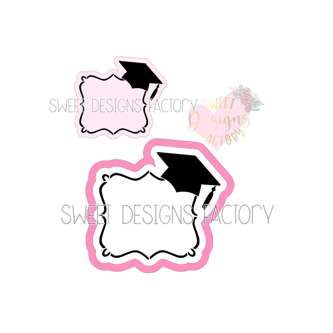 Graduation Plaque Frame Cookie Stencil and Matching Cookie Cutter DG251 ...