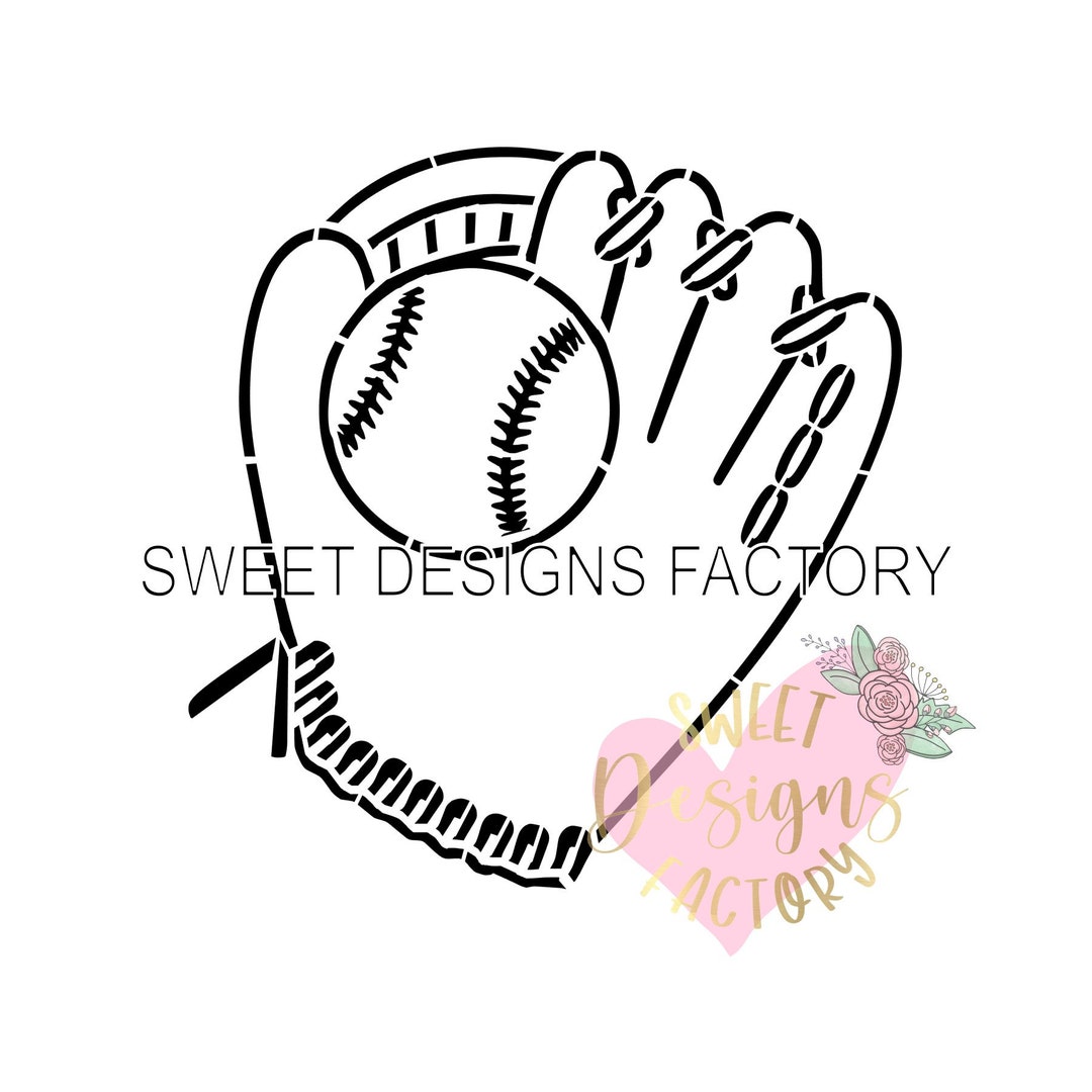 Baseball PYO Cookie Stencil Matching Cookie Cutter Available EAV0066 - Etsy