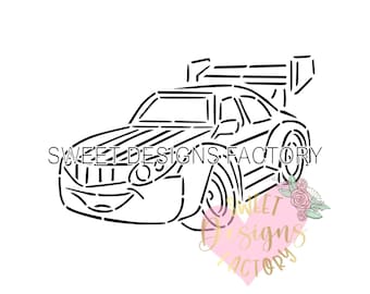 Racing car PYO cookie stencil. Matching cookie cutter available DG481
