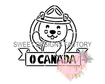 Canada day beaver PYO cookie stencil Matching cookie cutter available EMY00133