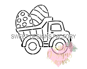 Easter Truck PYO cookie stencil. Matching cookie cutter available JTV52