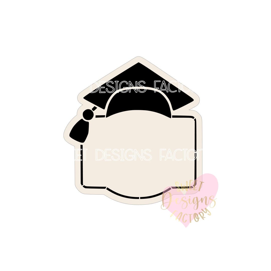Graduation Plaque Cookie Stencil and Matching Cookie Cutter OR Stencil ...
