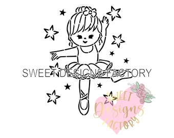 Ballerina PYO cookie stencil. Matching cookie cutter available WA177