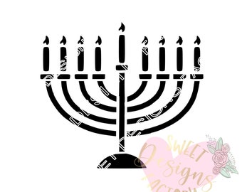 Hanukkah menorah cookie stencil H347