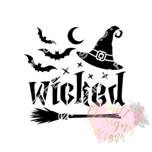 Halloween cookie stencil wicked H130