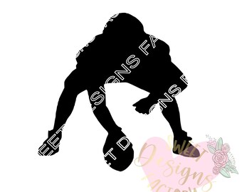 Football player silhouette cookie stencil JB454