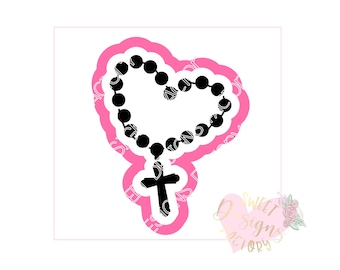 Rosary cookie stencil first communion with matching cookie cutter E203
