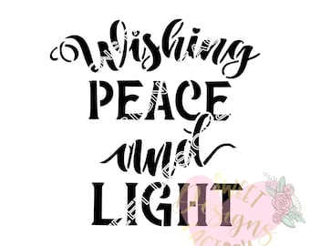 Hanukkah cookie stencil wishing peace and light H345