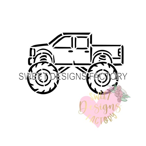 Monster Truck PYO Cookie Stencil. Matching Cookie Cutter - Etsy