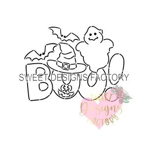 Halloween BOO PYO cookie stencil Matching cookie cutter available PQ411