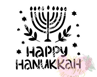 Hanukkah cookie stencil H336