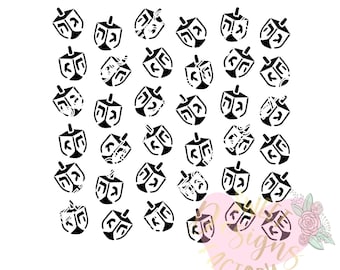 Dreidel  background pattern cookie stencil Hanukkah BC091