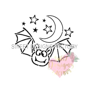 Halloween PYO cookie stencil cute bat Matching cookie cutter available EJN00208