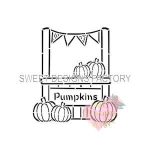 Thanksgiving fall pumpkin patch market PYO cookie stencil. Matching cookie cutter available TBK14