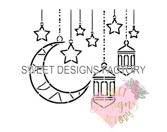 Ramadan PYO cookie stencil. Matching cookie cutter available JTV123