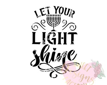 Hanukkah cookie stencil let your light shine H342