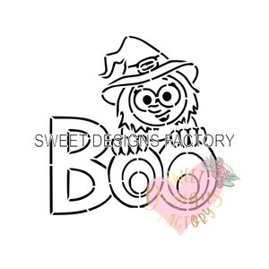 Halloween witch boo PYO cookie stencil Matching cookie cutter available H67