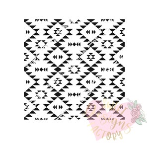 May include: Black and white geometric pattern with triangles and squares. The pattern is repeated throughout the image.