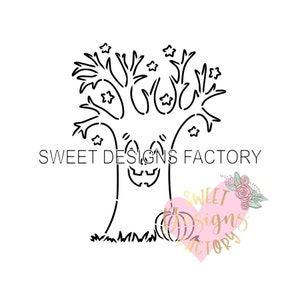 Halloween tree PYO cookie stencil Matching cookie cutter available H96