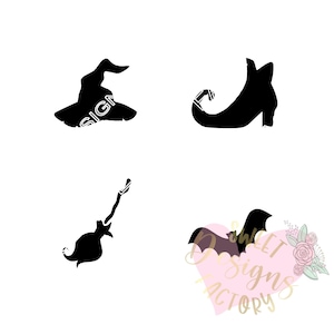 Halloween decorative elements cookie stencil witch and batJB401