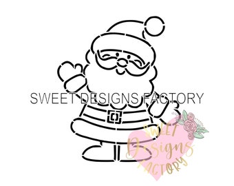 Christmas PYO cookie stencil Santa Matching cookie cutter available EJN00183