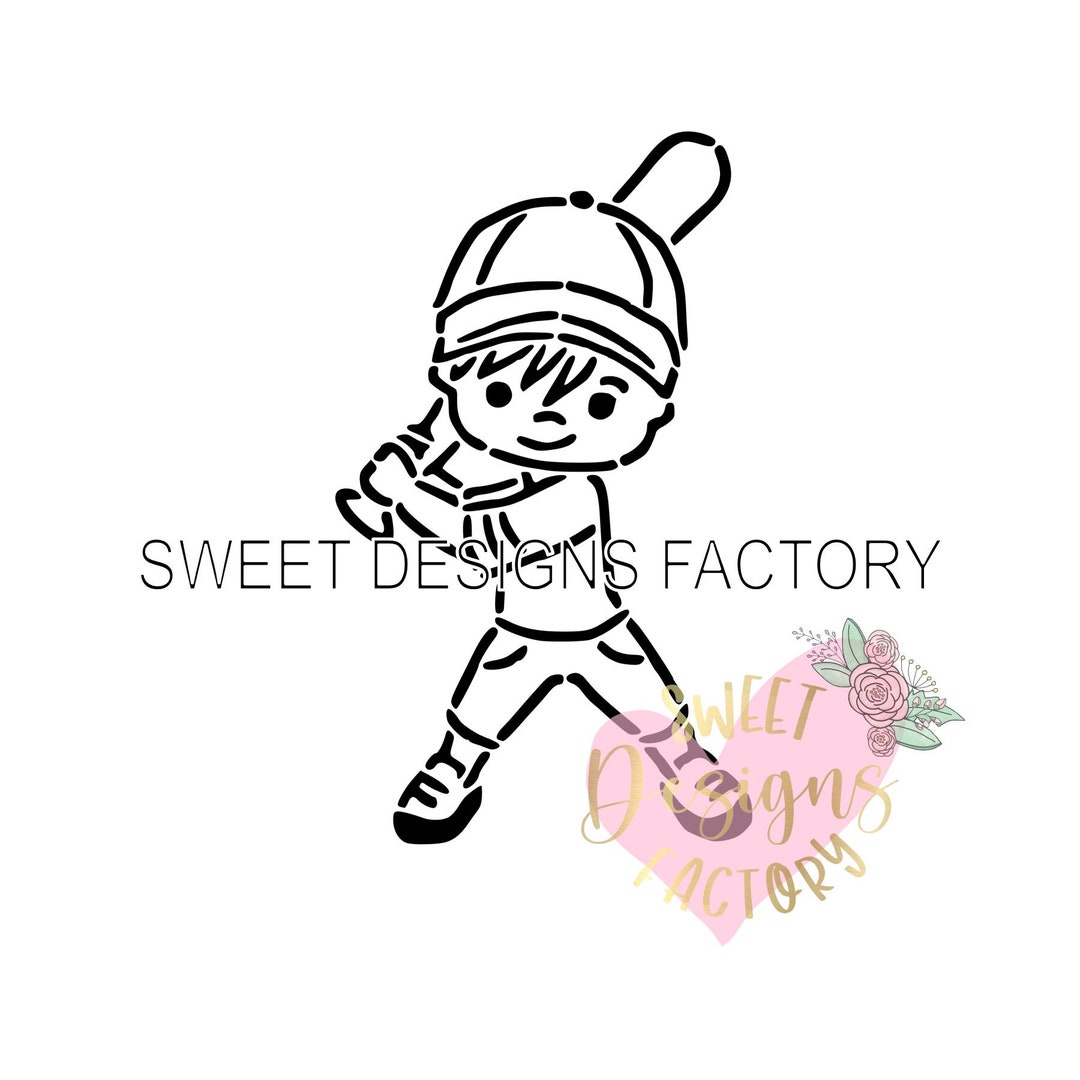 Baseball Player PYO Cookie Stencil Matching Cookie Cutter Available ...