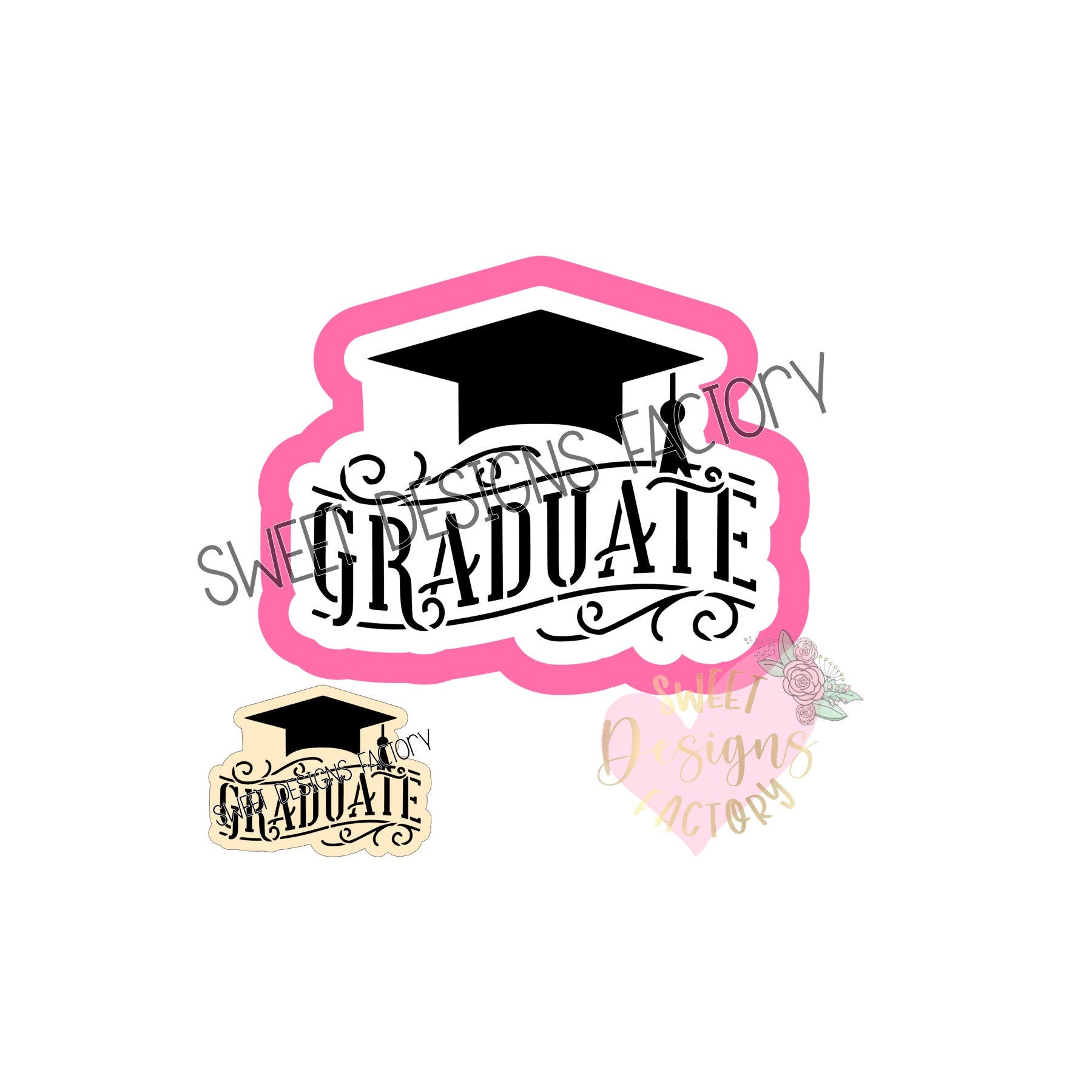 Graduation Cookie Cutter and Matching Cookie Stencil Graduate MD072 - Etsy