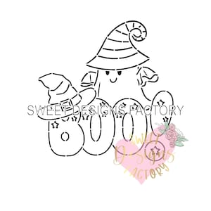 Halloween BOO ghost PYO cookie stencil Matching cookie cutter available PQ386
