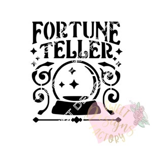 Halloween fortune teller cookie stencil H113