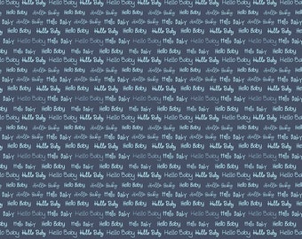 Riley Blake Designs - Hello Baby Hi Hello in Navy/ fabric by the yard