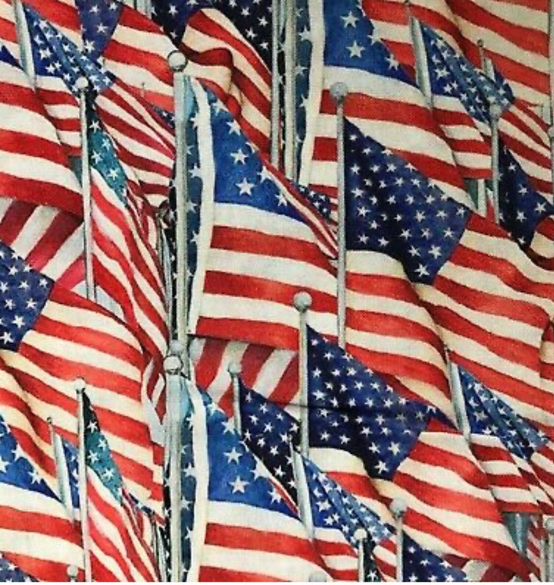 Springs Patriotic 70099 Packed American Flags - Fabric by the Yard! 4th ...