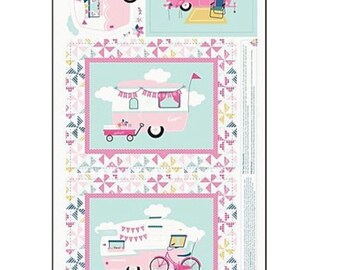 I’d Rather Be Glamping Panel Pink