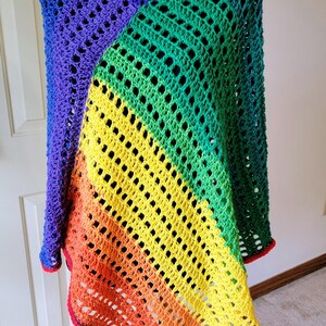 Handmade Rainbow Crochet Poncho
