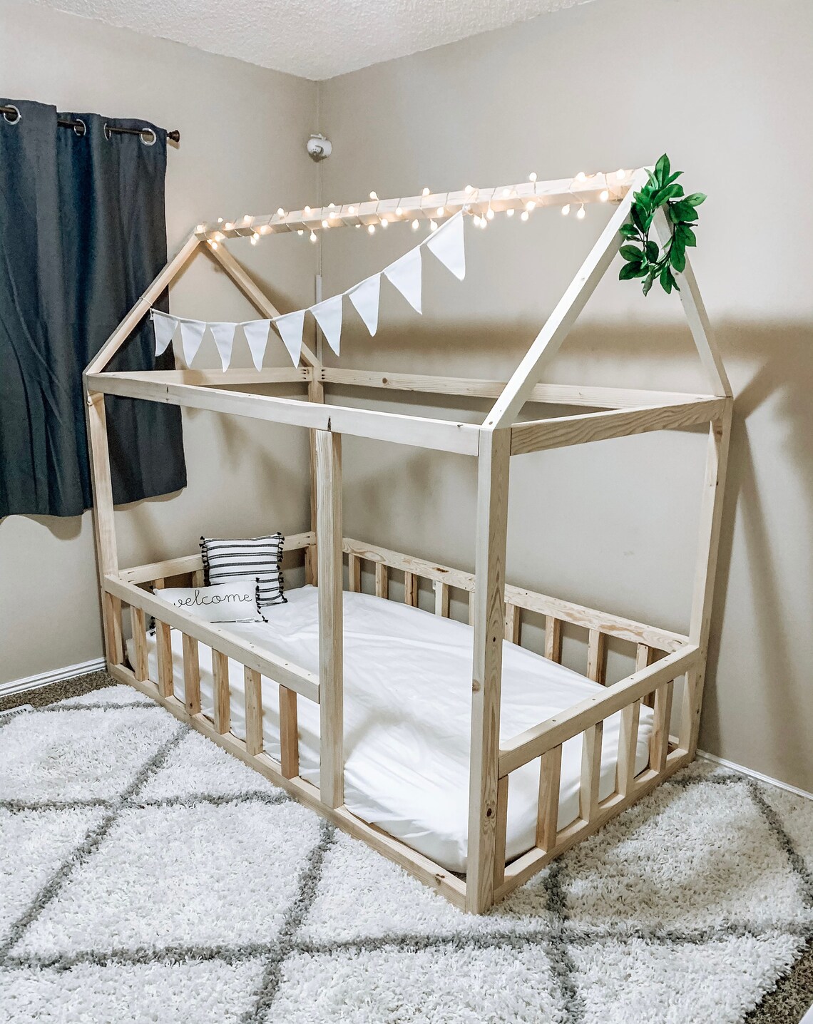 Montessori Twin house bed frame. Etsy