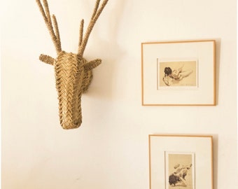 Rattan Animal Head Etsy