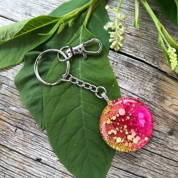 Alcohol Ink Keychain - Etsy