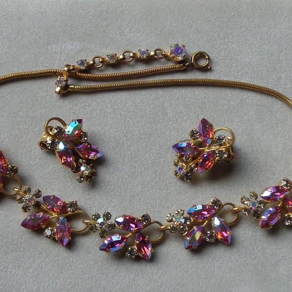 Austrian AB necklace and earrings