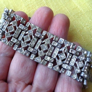 Bracciale Art Déco con strass trasparenti