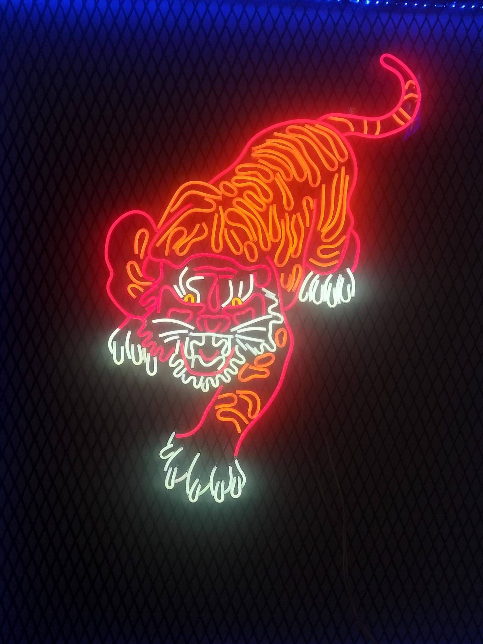 Tiger Motif Neon Sign Tiger Neon Wall Lamp Tiger Neon Sign - Etsy Australia